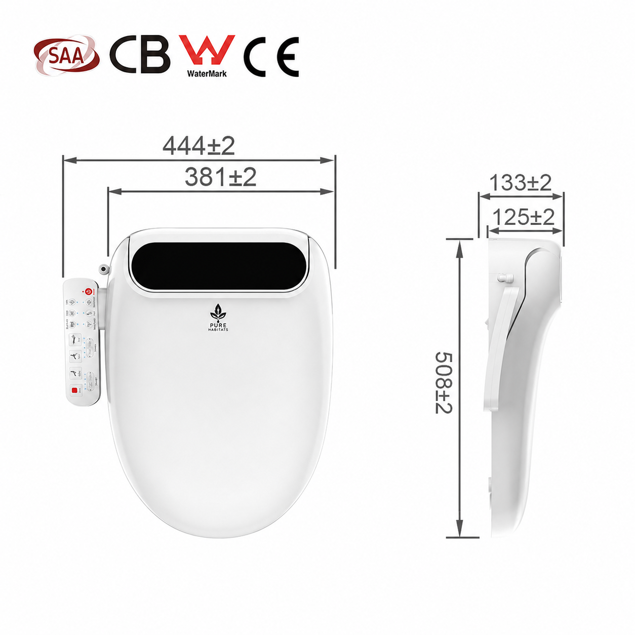 Smart Bidet Toilet Seat - Model PH71